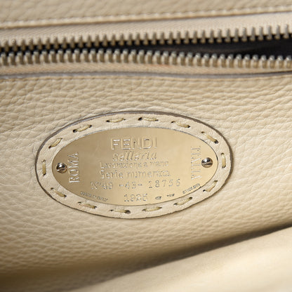 Fendi Cuoio Romano Selleria Bi-Color Large Peekaboo Iconic Satchel Asfalto Latte 5 of 10