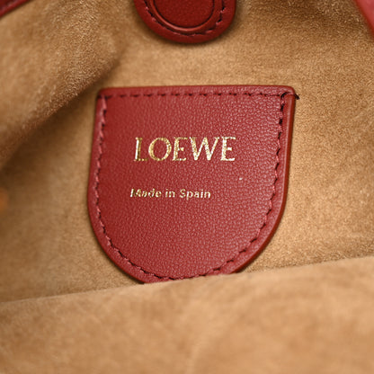 Loewe Mellow Nappa Lambskin Jade Mini Flamenco Knot Clutch Dark Burgundy 6 of 10