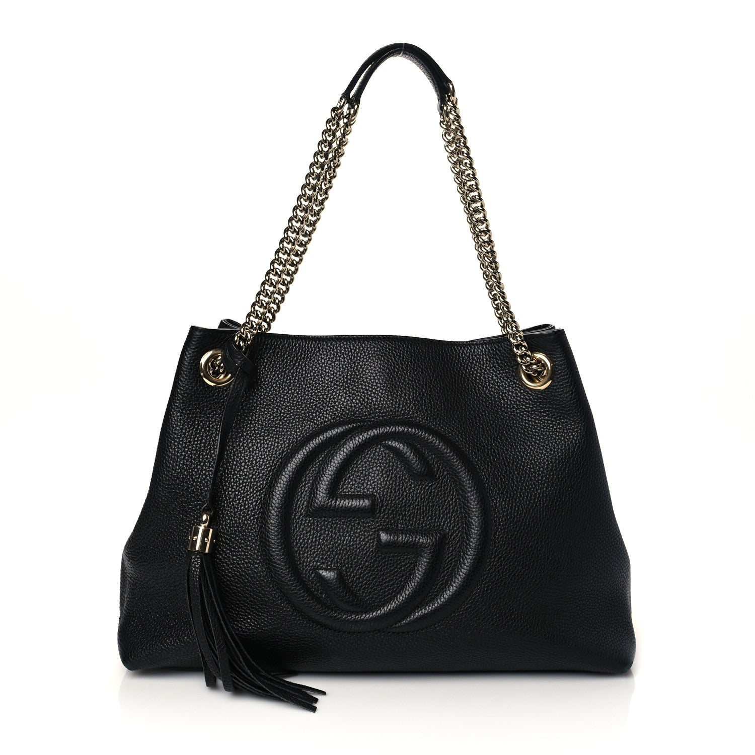 Gucci Pebbled Calfskin Medium Soho Chain Shoulder Bag Black 1 of 10