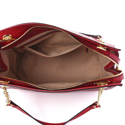 Gucci Soft Guccissima Signature Large Shoulder Tote Bag Hibiscus Red 5 of 12