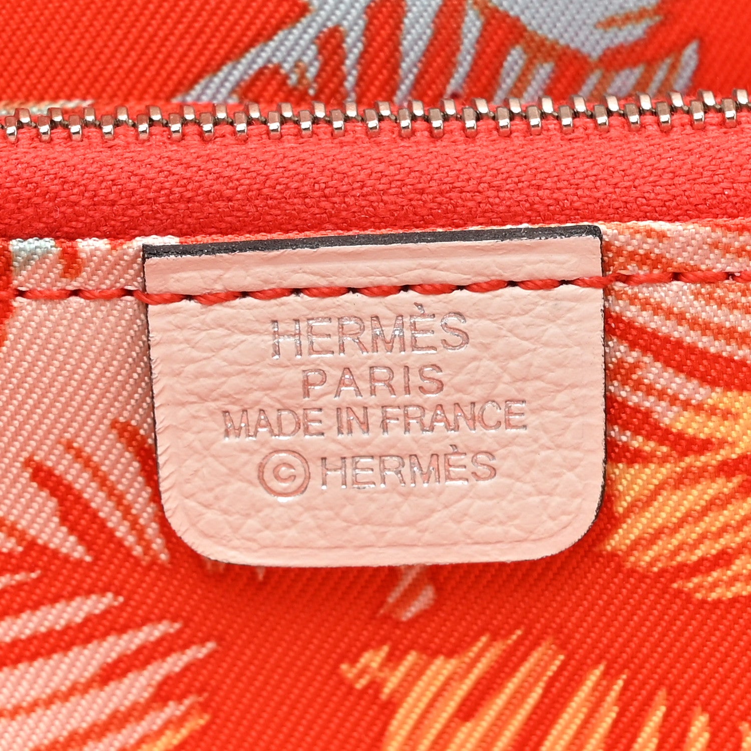 Hermes Evercolor Barenia Silk'In Wallet New White Capucine Bleu Zephyr 6 of 8