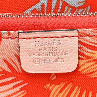 Hermes Evercolor Barenia Silk'In Wallet New White Capucine Bleu Zephyr 6 of 8