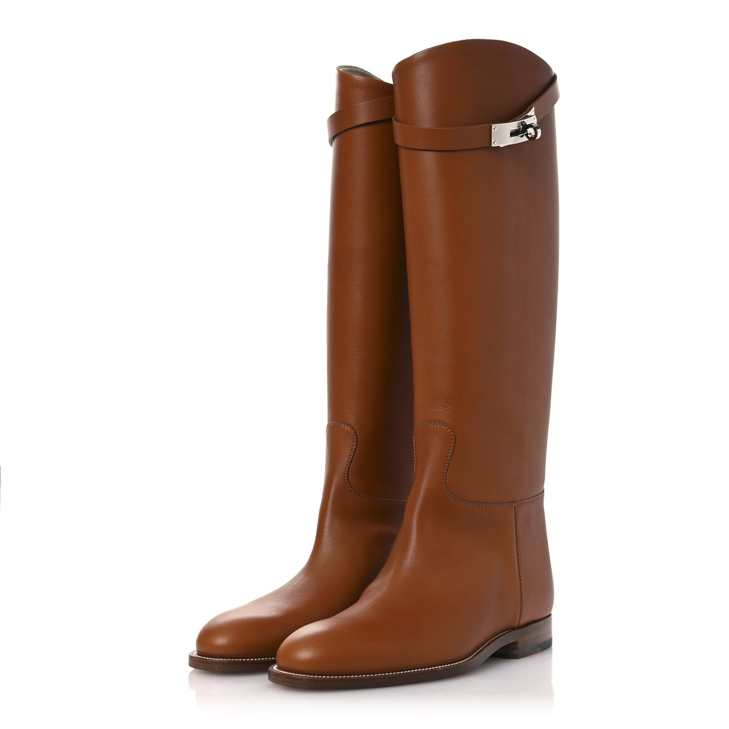Heritage Calfskin Kelly Jumping Boots 37 Naturel
