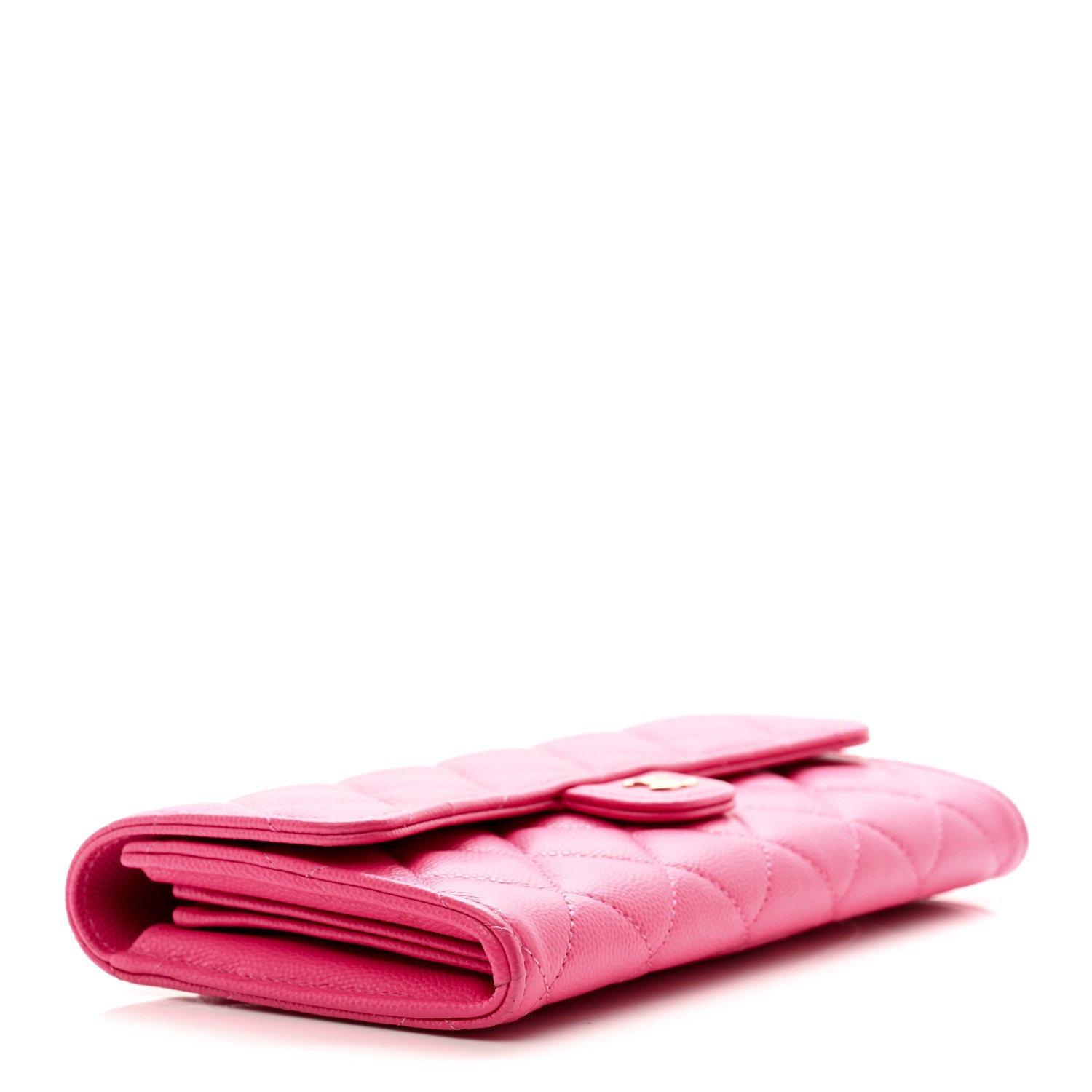 Chanel Caviar Quilted Large Gusset Flap Wallet Pink 4 of 9