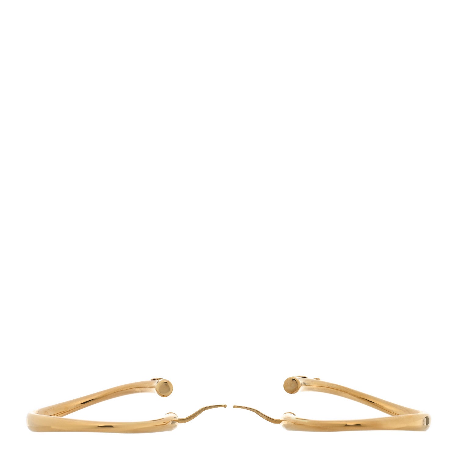 Roberto Coin 18K Yellow Gold Contoured Round Hoop Earrings 3 of 4