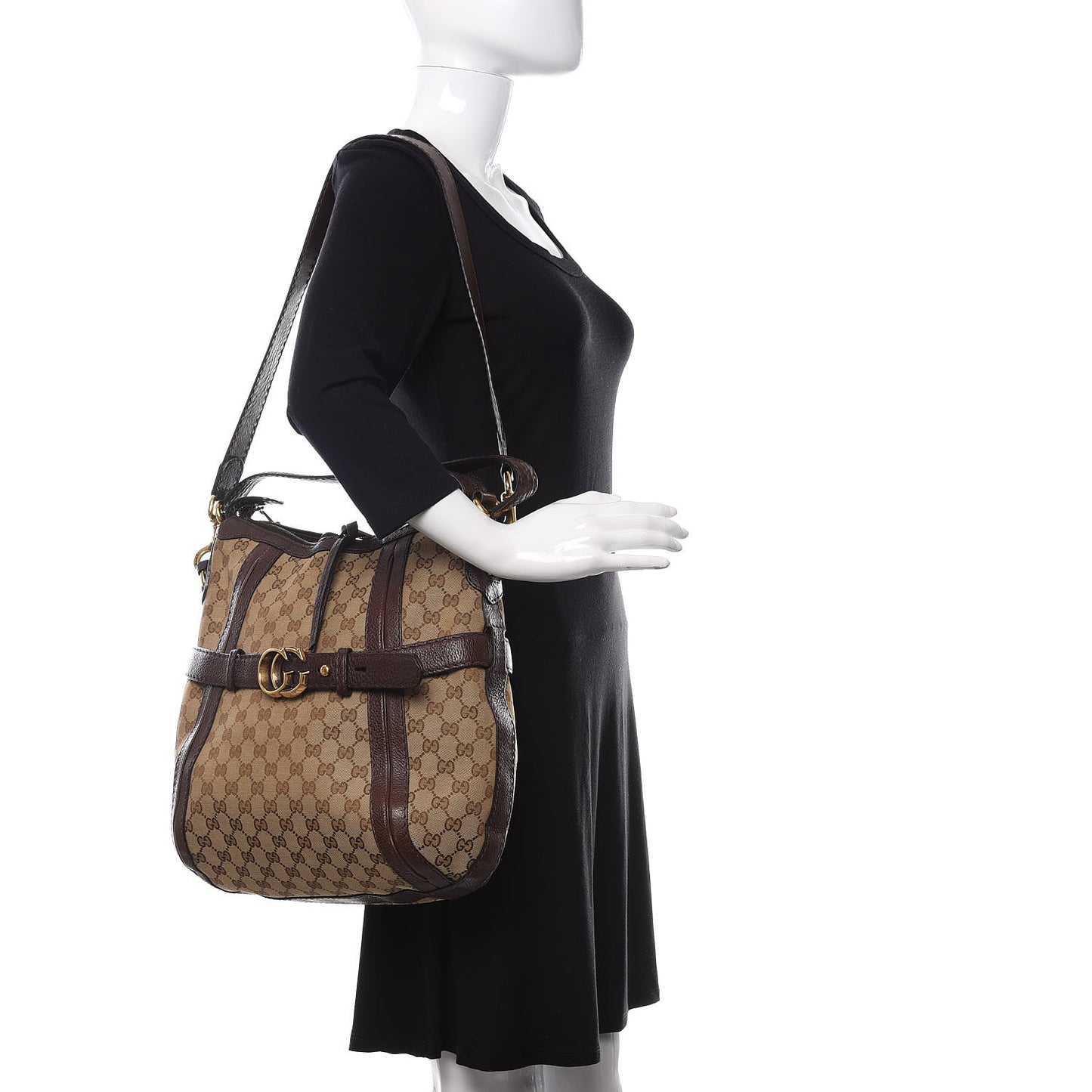 Monogram Medium GG Running Hobo Dark Brown