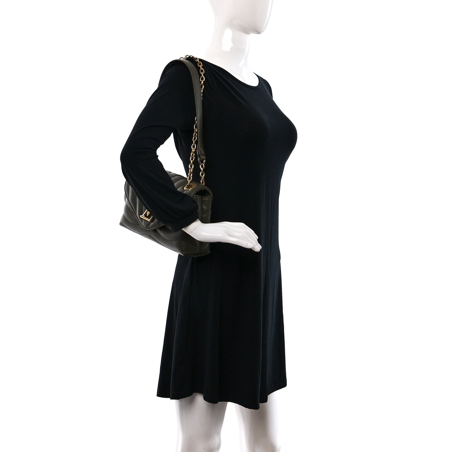 Louis Vuitton Calfskin LV New Wave Chain Bag Kaki 2 of 8