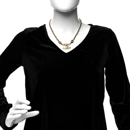 Chanel Crystal CC Chain Necklace Gold 2 of 4
