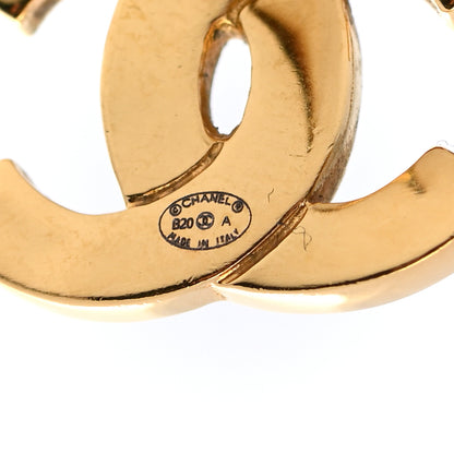 Chanel Metal CC Paris Button Stud Earrings Gold 4 of 5