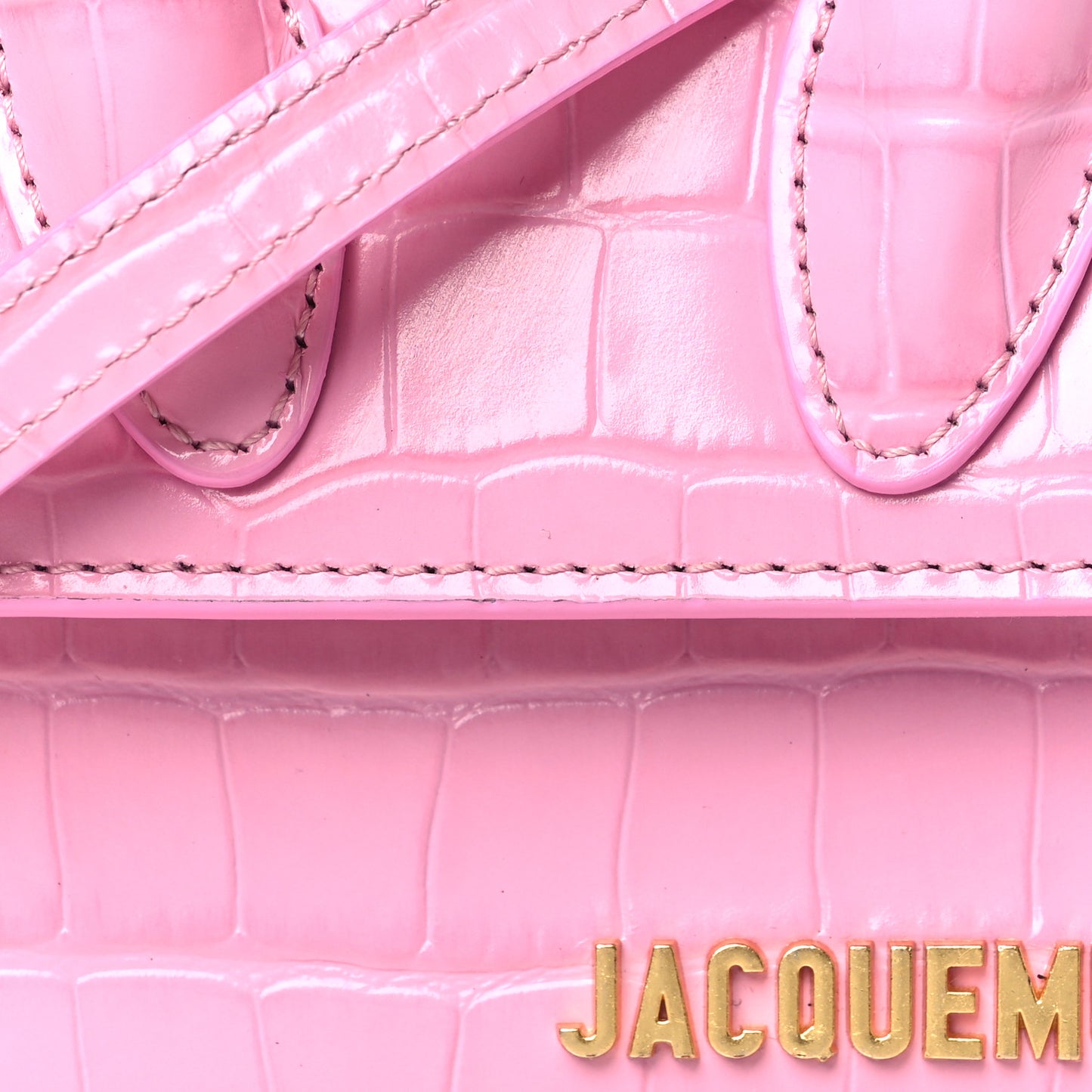 Calfskin Crocodile Embossed Le Chiquito Pink