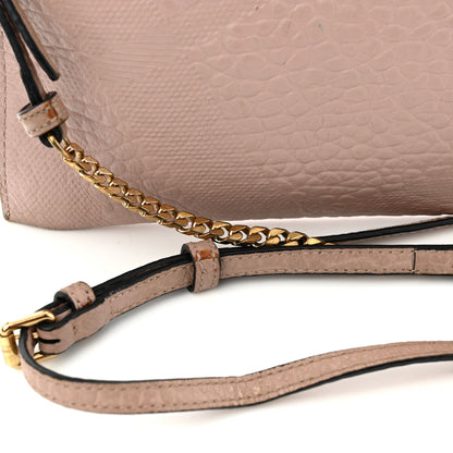 Burberry Signature Grain Calfskin Check Embossed Peyton Crossbody Clutch Bag Pale Orchid 12 of 17