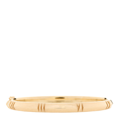 Tiffany 18K Yellow Gold Narrow Atlas X Closed Hinged Bangle Bracelet 2 of 4