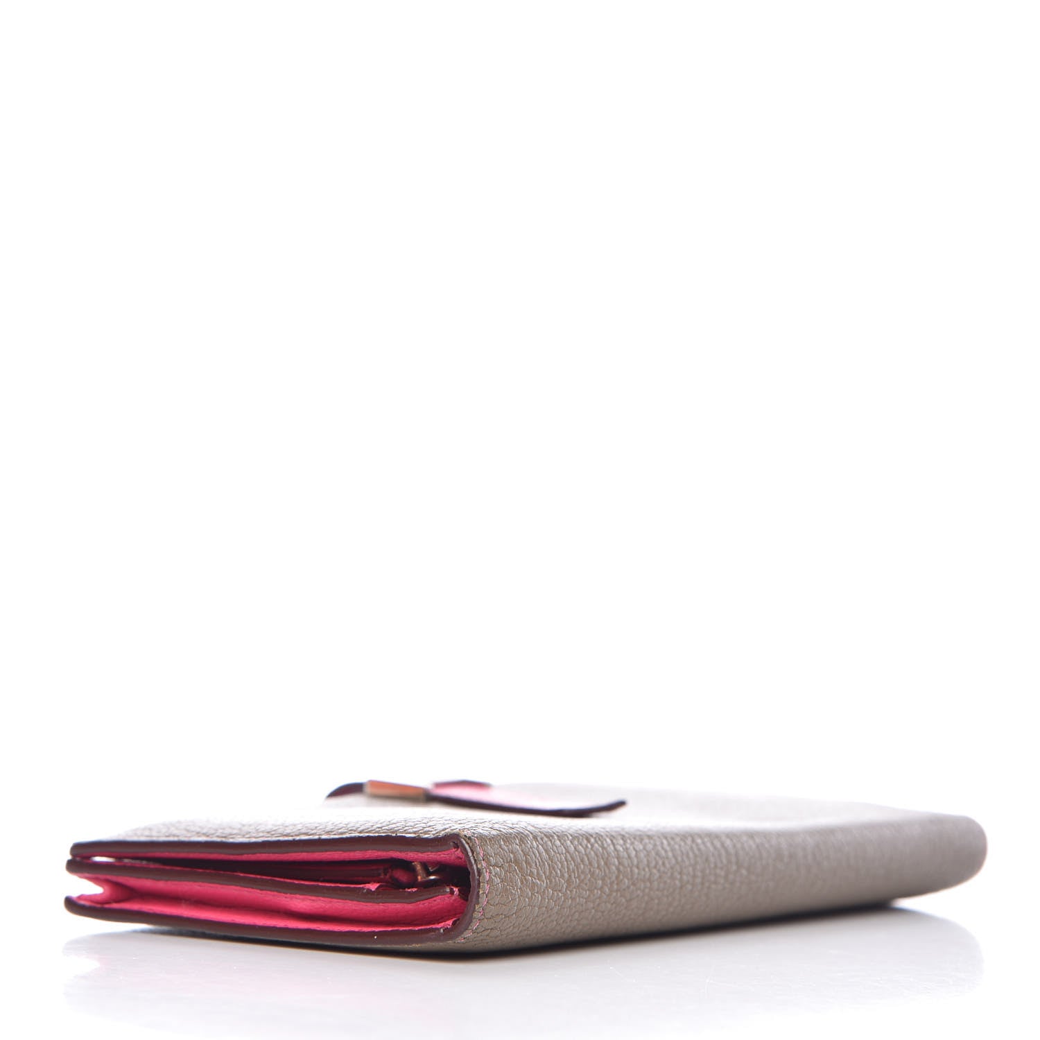 Hermes Chevre Mysore Bi-Color Bearn Gusset Wallet Etoupe Rose Shocking 4 of 14