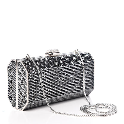 Judith Leiber Swarovski Crystal Minaudiere Clutch Silver 4 of 10