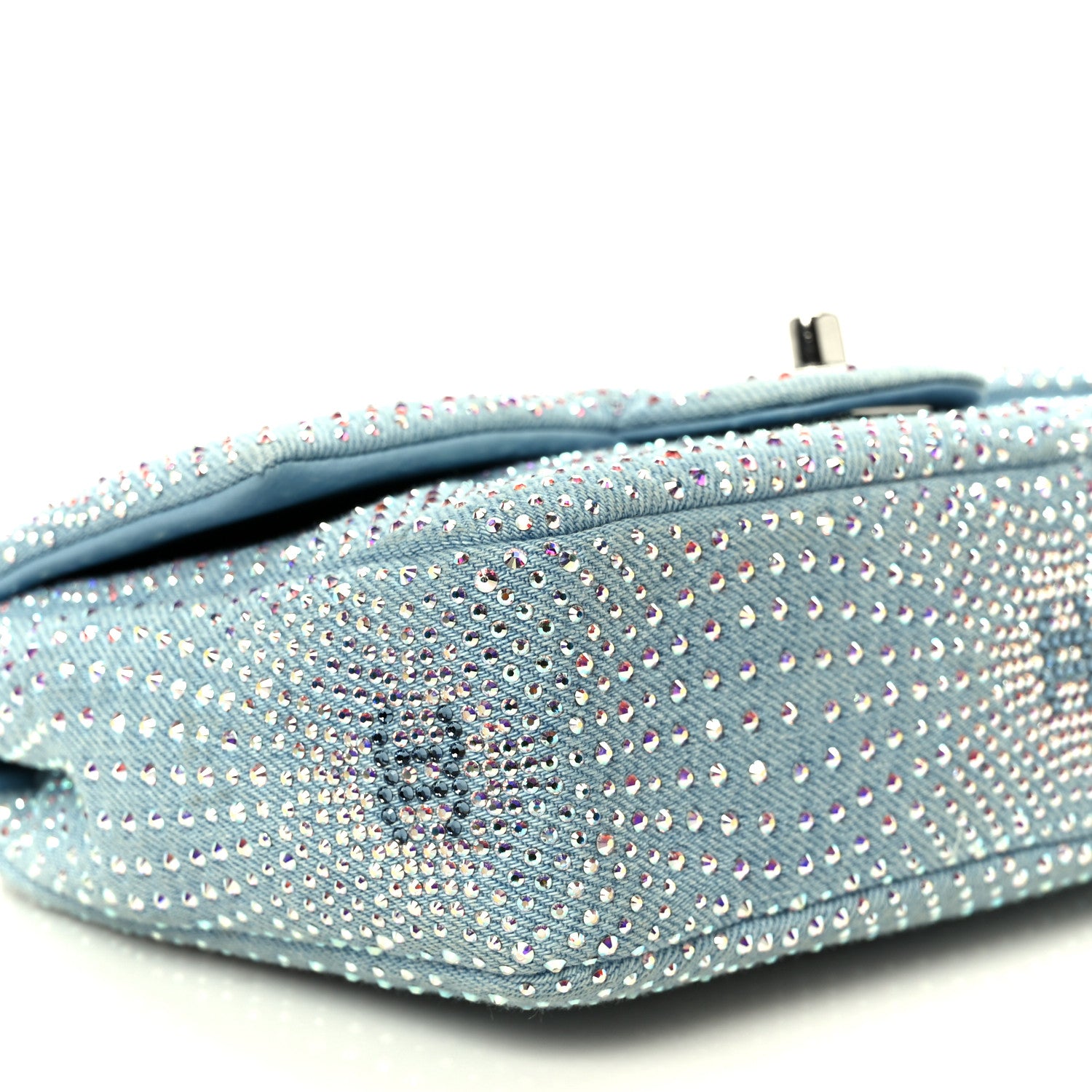 Chanel Denim Strass Evening Flap Bag Blue 10 of 11