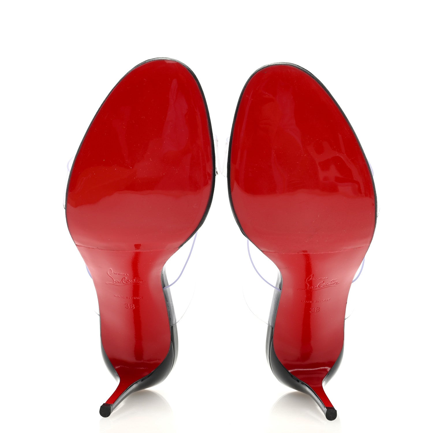 Christian Louboutin Patent PVC Just Nothing 85 Slide Sandals 38 Black 5 of 8