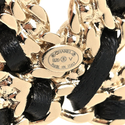 Chanel Lambskin Crystal Vintage Allure CC Chain Brooch Black Gold 3 of 3