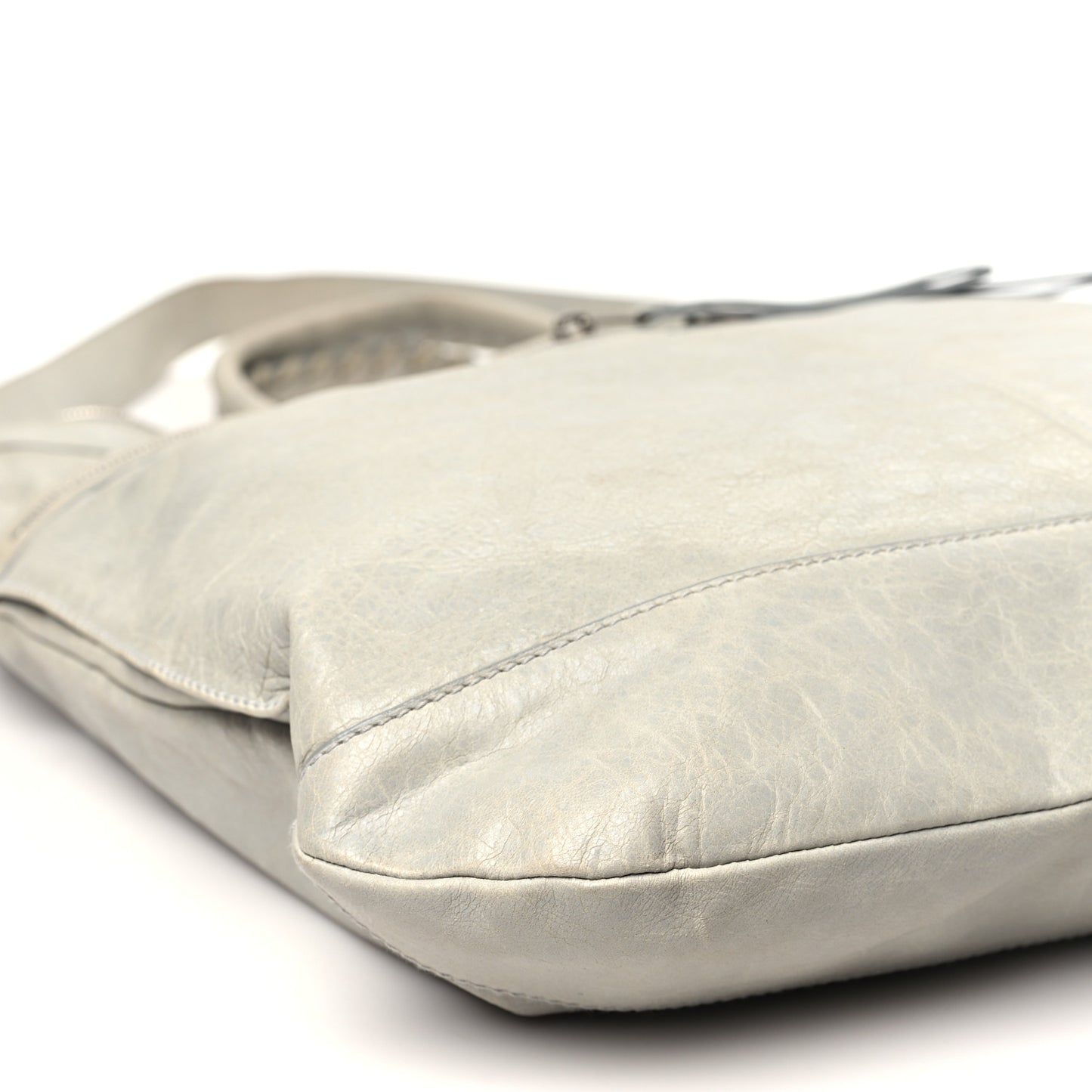 Agneau Classic Hardware Large Square Tote Gris Ciment