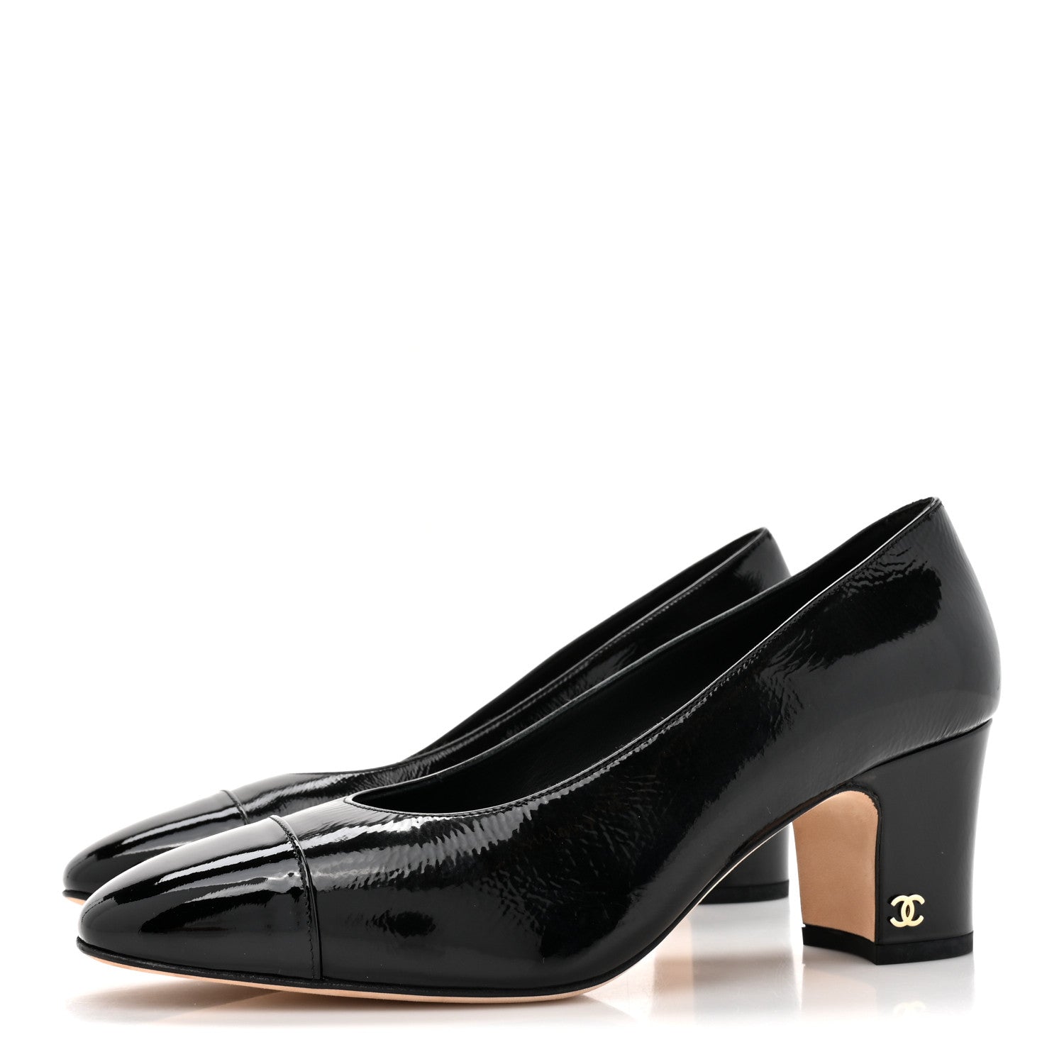 Chanel Patent Goatskin Cap Toe Mary Janes 38 Black 3 of 11