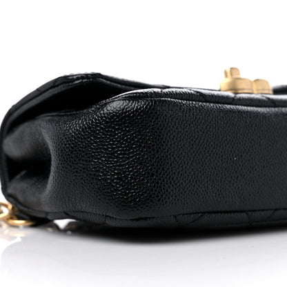 Chanel Caviar Quilted Chain Melody Waist Belt Bag Black 7 of 9