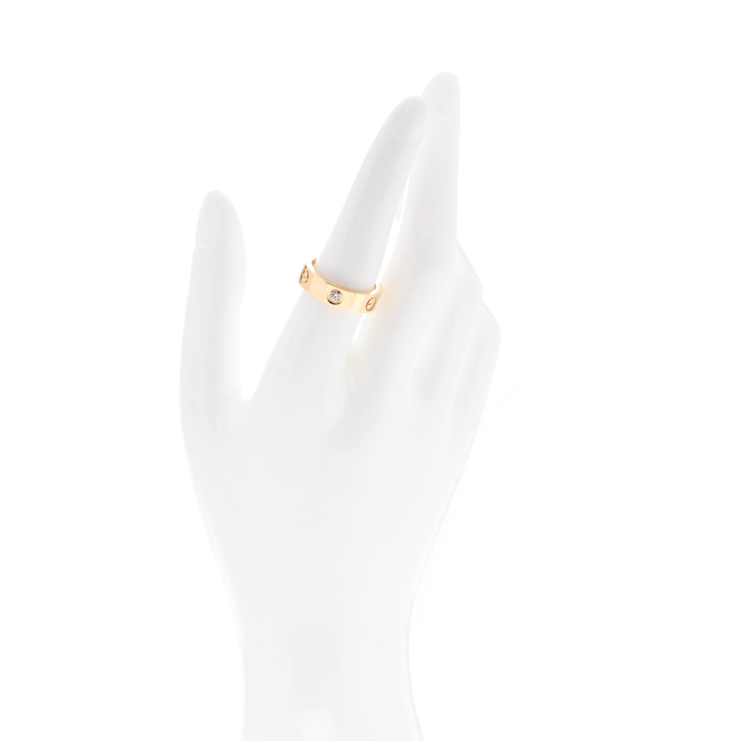 18K Yellow Gold 3 Diamond 5.5mm LOVE Ring 55 7.25