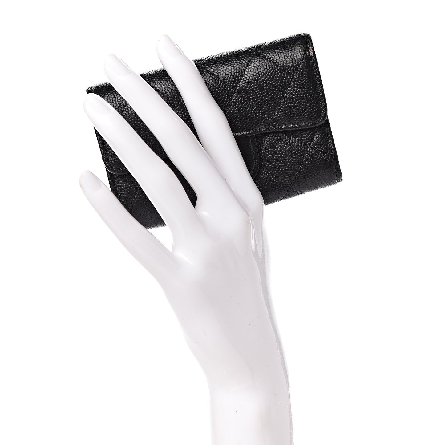 Caviar Quilted Classic 4 Key Holder Wallet Black