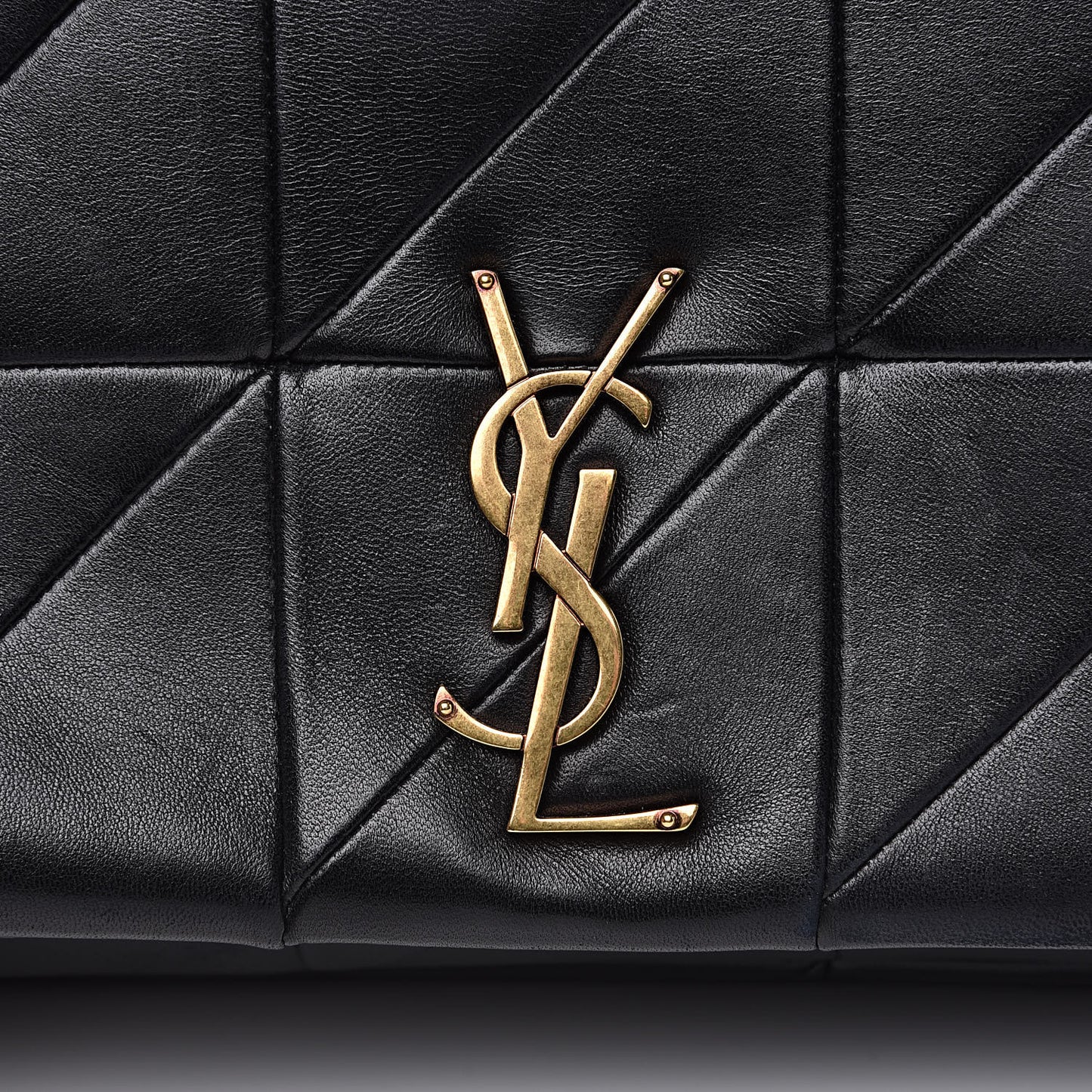 Lambskin Patchwork Monogram Large Jamie Black