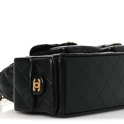 Chanel Shiny Lambskin Quilted Trendy Pockets Hobo Black 9 of 13
