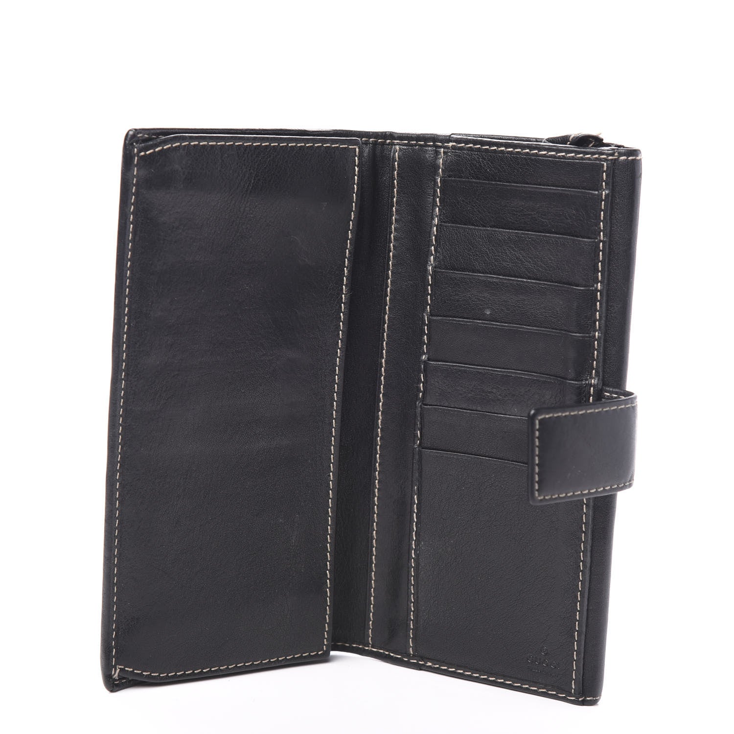 Gucci Calfskin Interlocking G Continental Bow Wallet Black 4 of 7