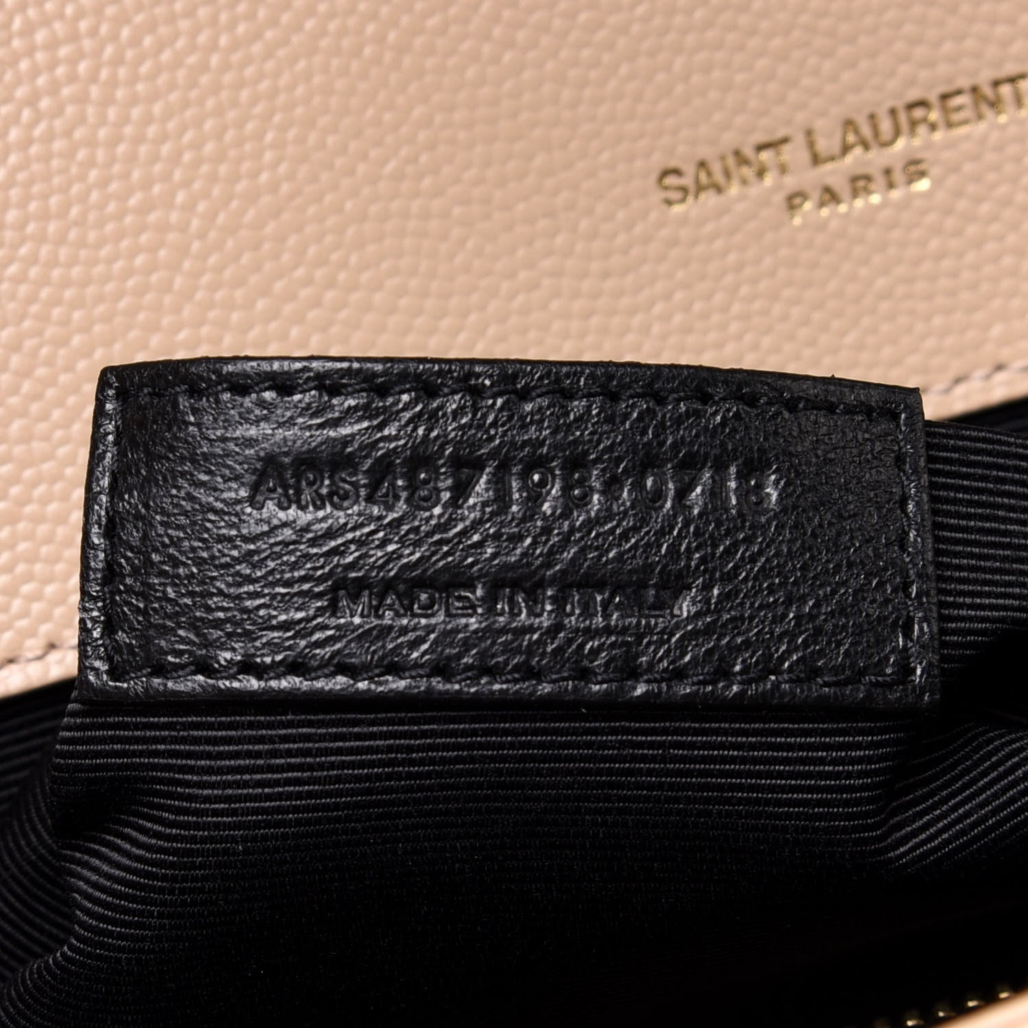 Saint Laurent Grain De Poudre Matelasse Chevron Large Monogram Satchel Nude Powder 8 of 12