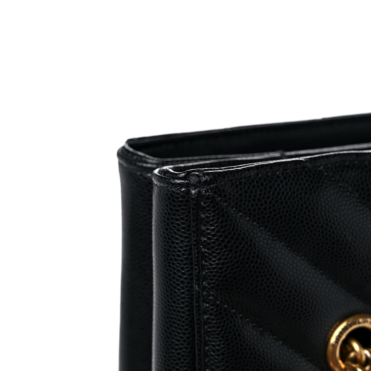 Grain De Poudre Matelasse Chevron Medium Tribeca Shopping Bag Black