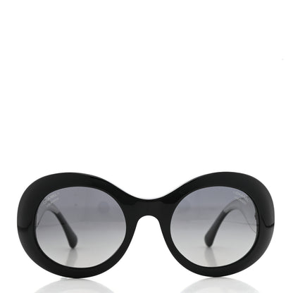 Chanel Signature Oval Polarized Sunglasses 5265 Black 2 of 8