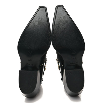 Louis Vuitton Metallic Calfskin Matador Ankle Boots 39.5 Black 5 of 8