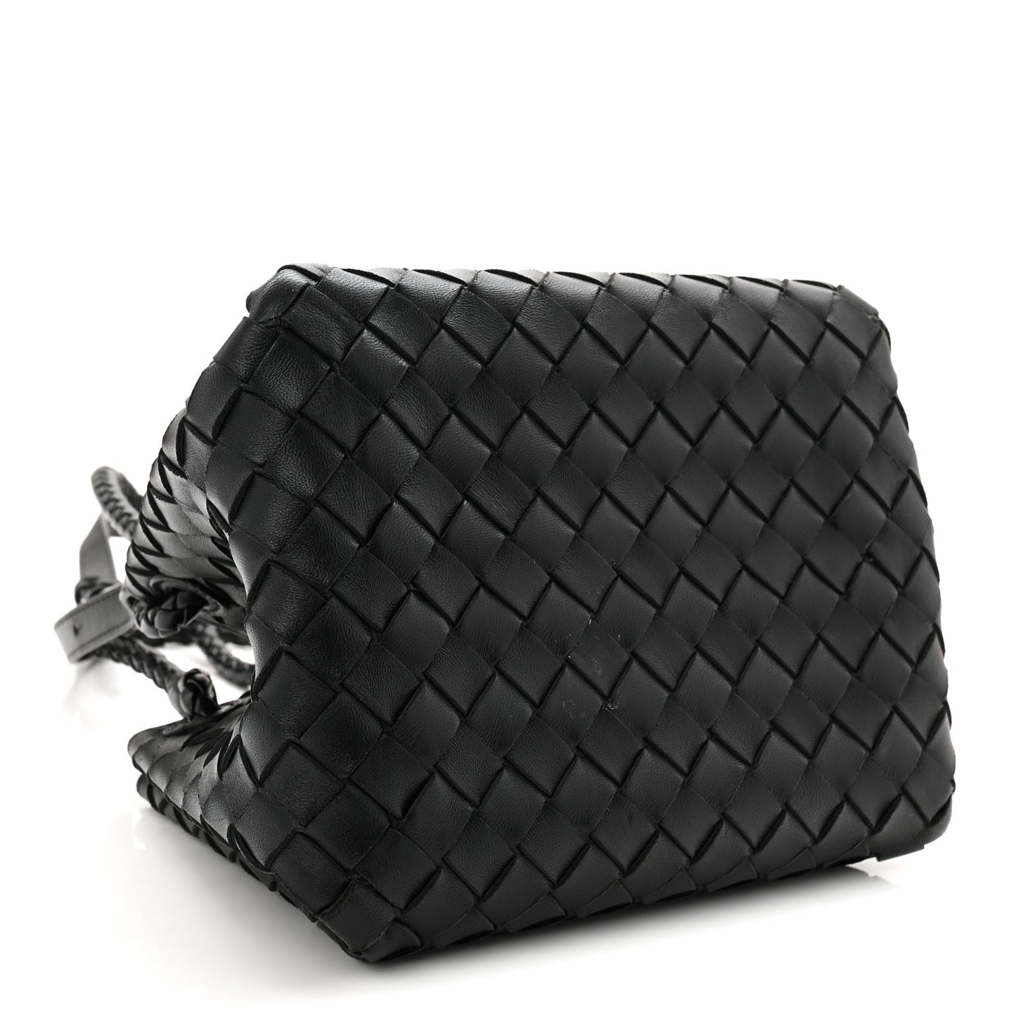 Nappa Intrecciato Small Parachute Shoulder Bag Black