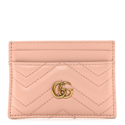 Gucci Calfskin Matelasse GG Marmont Card Holder Perfect Pink 1 of 8