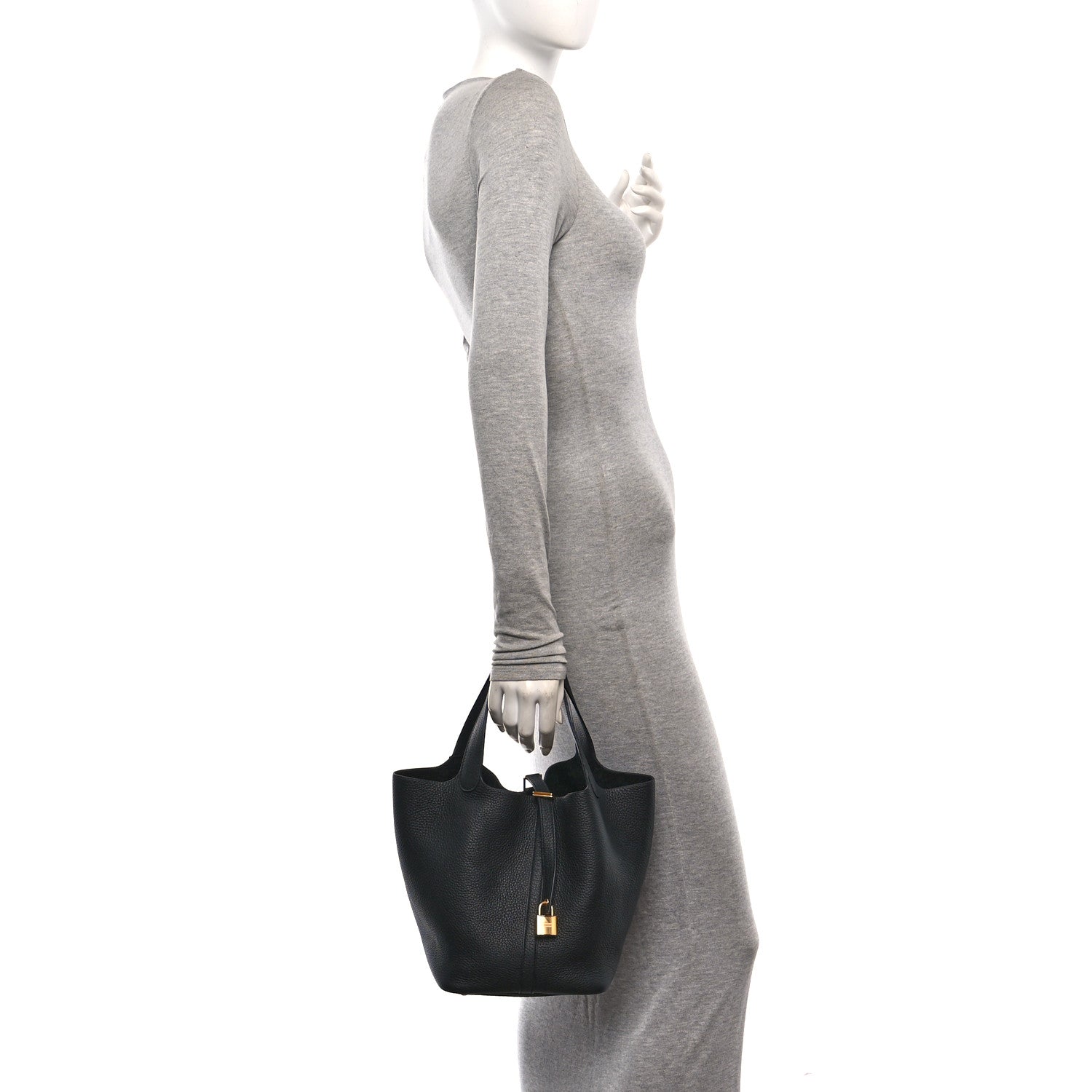 Hermes Taurillon Clemence Picotin Lock 22 MM Black 2 of 13