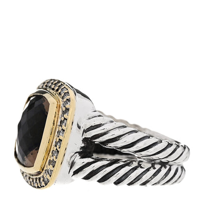 David Yurman Sterling Silver 18K Yellow Gold Diamond Smoky Quartz 11mm Albion Ring 53 6.5 3 of 7
