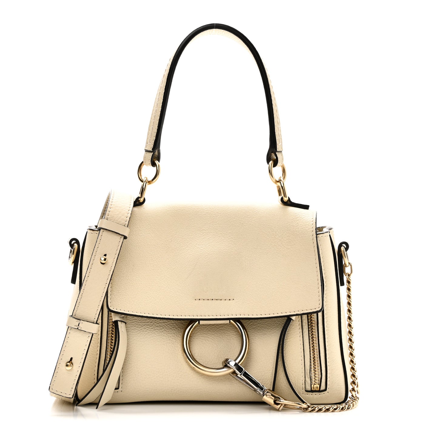 Calfskin Mini Faye Day Shoulder Bag Off White