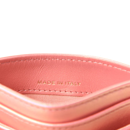 Chanel Iridescent Calfskin Quilted Chanel 19 Card Holder Pink 6 of 8