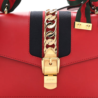 Gucci Calfskin Small Sylvie Shoulder Bag Hibiscus Red 7 of 11