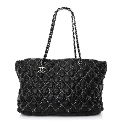 Chanel Nylon Quilted Tweed Stitch Bubble Tote Black 1 of 11