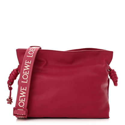 Loewe Satin Calfskin Monochrome Flamenco Knot Clutch Ruby Red Glaze 1 of 9