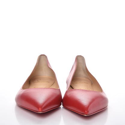 Christian Louboutin Shiny Nappa Ballalla Flats 37.5 Red 2 of 10