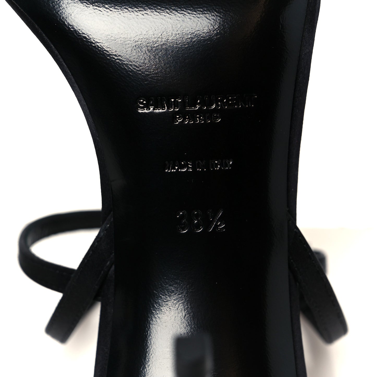 Crepe Satin Crystal New Nuit 90 Ankle Strap Sandals 38.5 Black