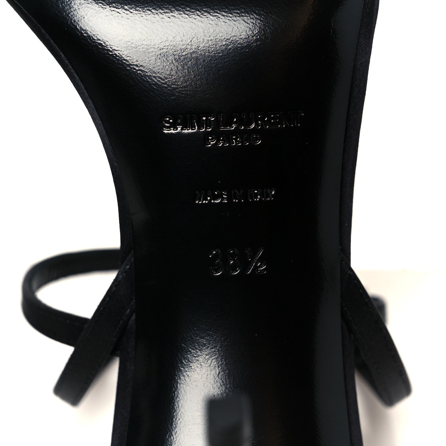 Saint Laurent Crepe Satin Crystal New Nuit 90 Ankle Strap Sandals 38.5 Black 8 of 10