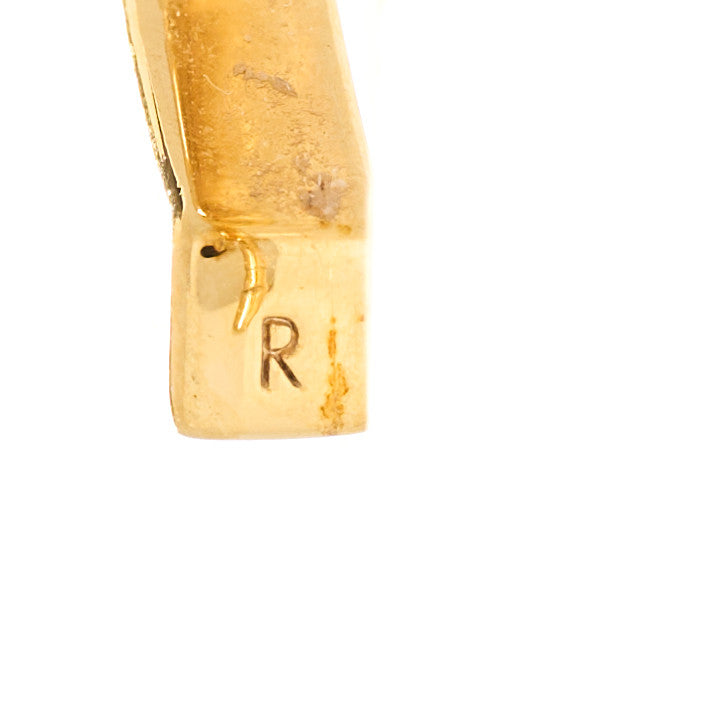 Metal Crystal My LV Love Hoop Earrings Gold