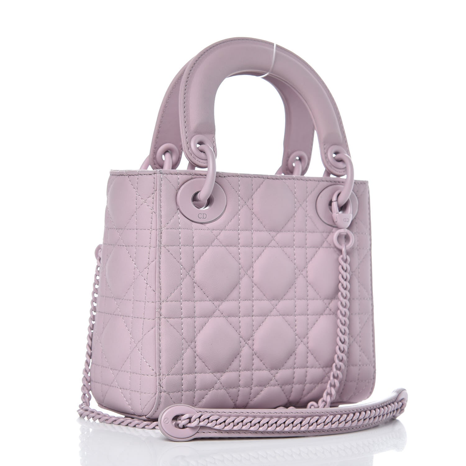 Christian Dior Ultra Matte Calfskin Cannage Mini Lady Dior Lavender 3 of 11