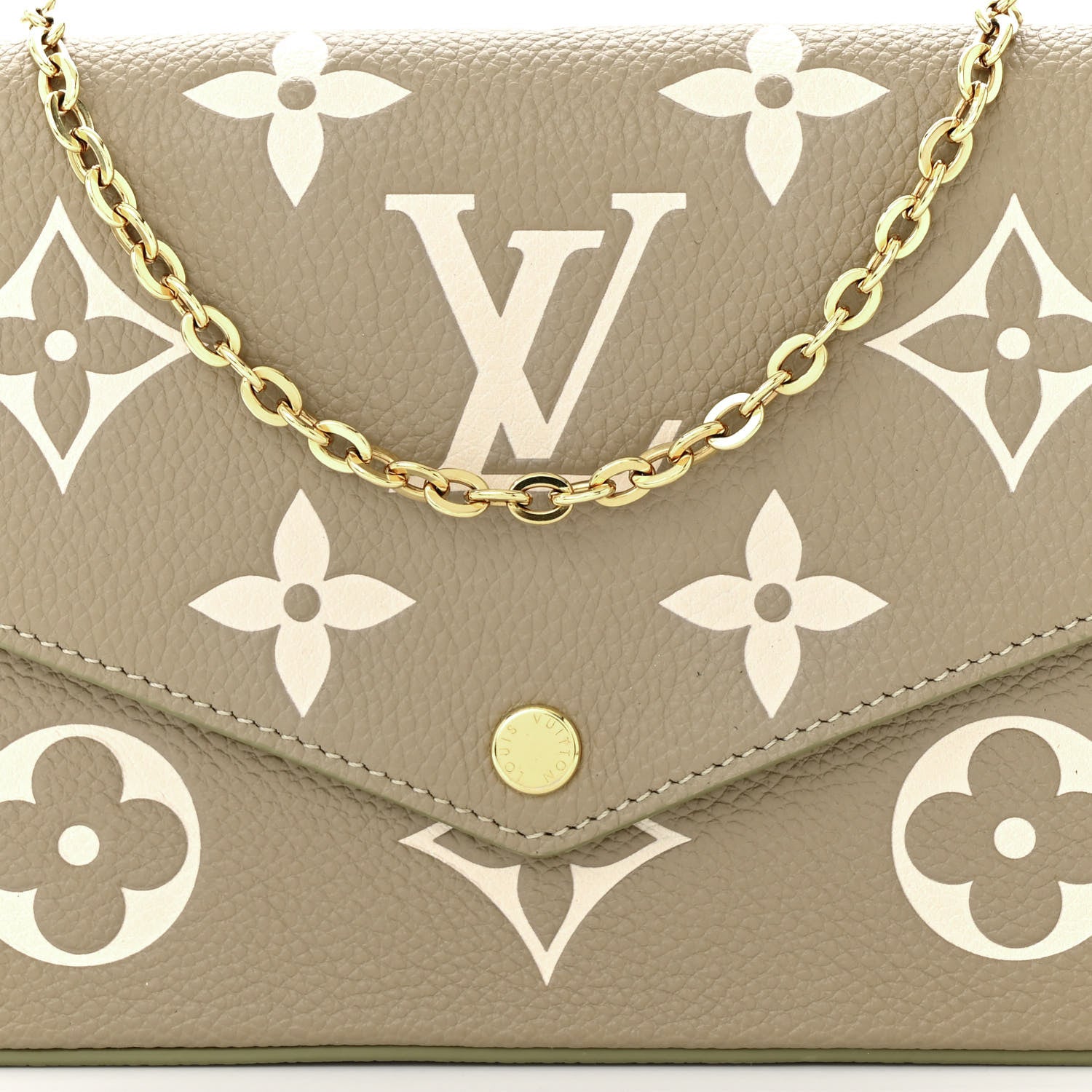 Louis Vuitton Empreinte Monogram Giant Felicie Pochette Tourterelle Creme 8 of 10