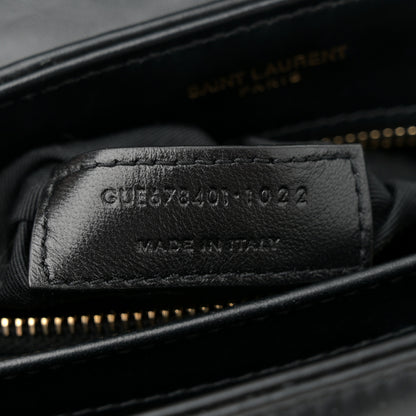Saint Laurent Calfskin Y Quilted Monogram Toy Loulou Crossbody Bag Black 7 of 11