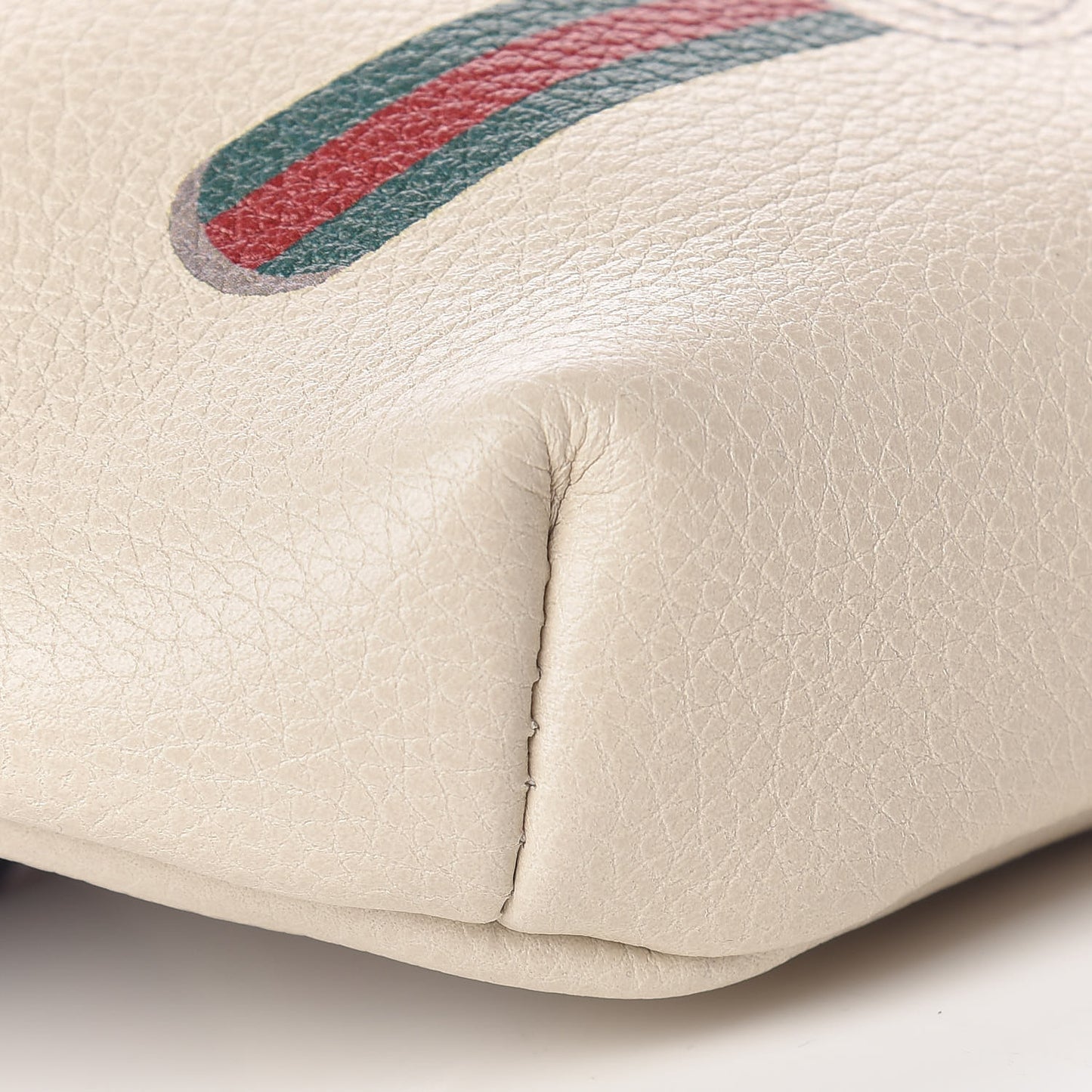Grained Calfskin Small Logo Belt Bag White
